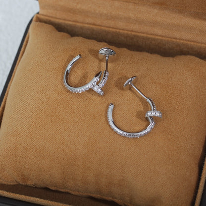 [Lucas Jewelry]JUSTE EARRINGS 12.75MM SILVER DIAMOND