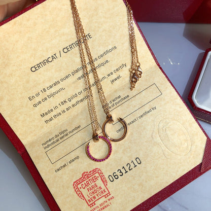 [Lucas Jewelry]JUSTE NECKLACE GOLD RED DIAMONDS