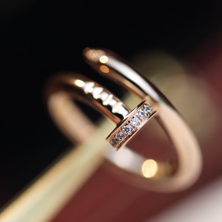 [Lucas Jewelry]JUSTE RING 2.65MM PINK GOLD DIAMOND