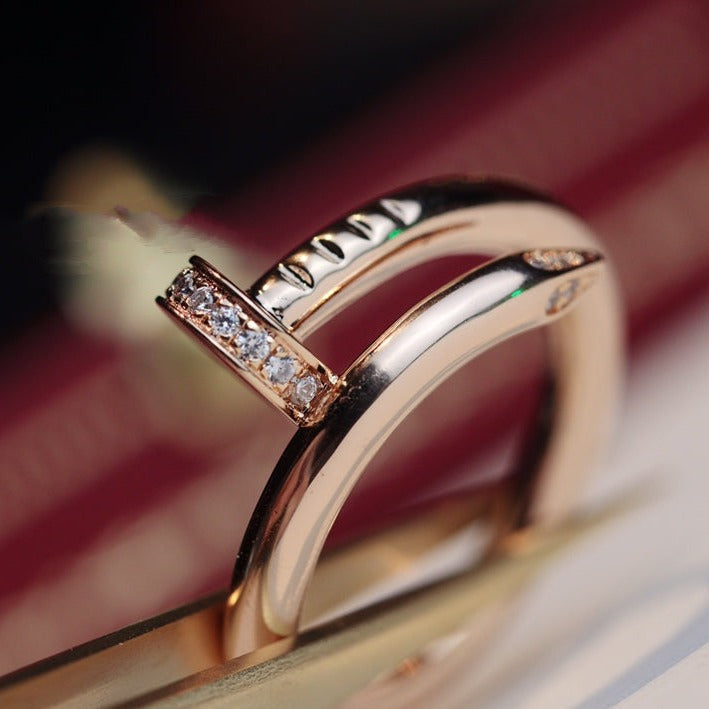 [Lucas Jewelry]JUSTE RING 2.65MM PINK GOLD DIAMOND