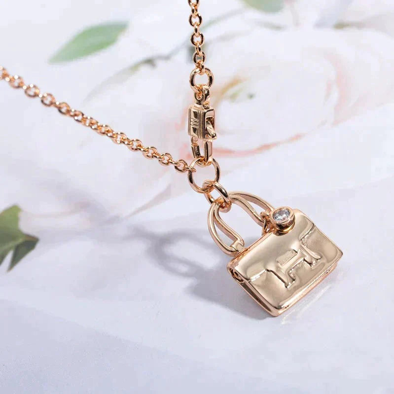 [Lucas Jewelry]AMULETTE PEDANT ROSE GOLD NECKLACE