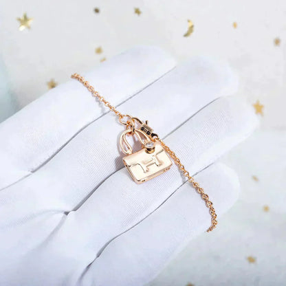 [Lucas Jewelry]AMULETTE PEDANT ROSE GOLD NECKLACE