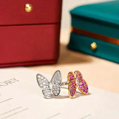 [Lucas Jewelry]TWIN BUTTERFLY DIAMOND RING