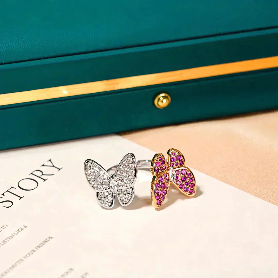 [Lucas Jewelry]TWIN BUTTERFLY DIAMOND RING