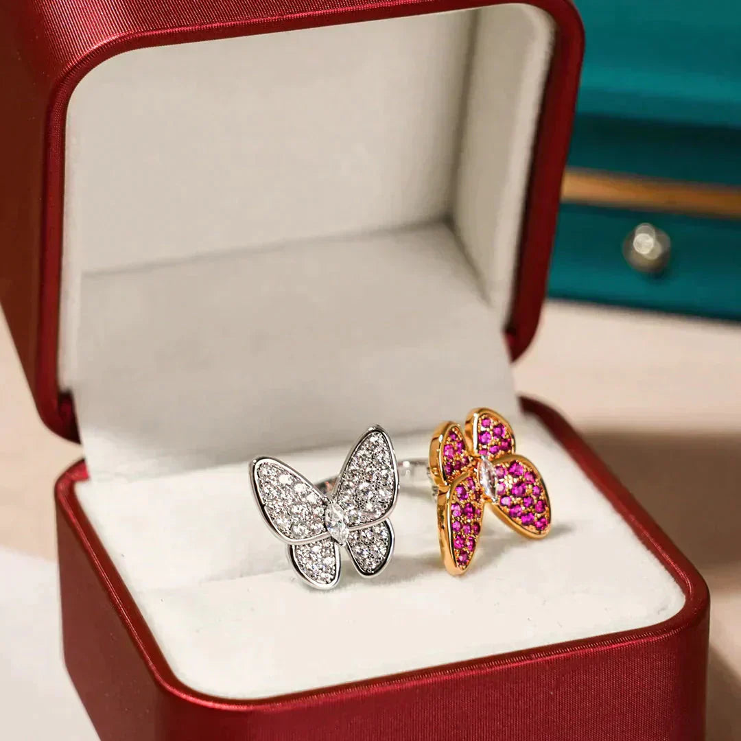 [Lucas Jewelry]TWIN BUTTERFLY DIAMOND RING