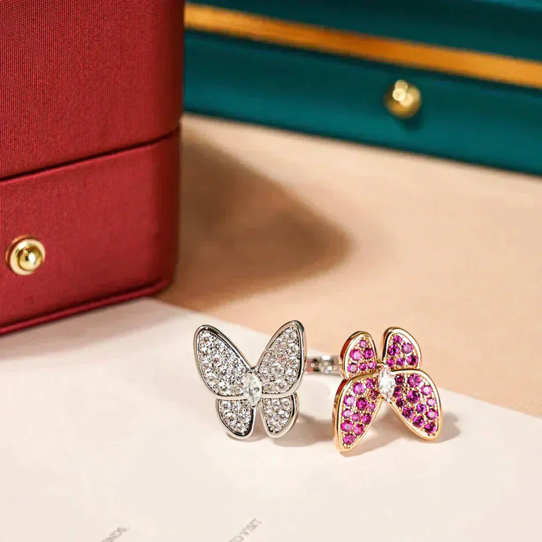 [Lucas Jewelry]TWIN BUTTERFLY DIAMOND RING