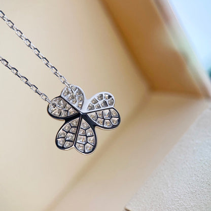 [Lucas Jewelry]CLOVER DIAMOND NECKLACE SILVER