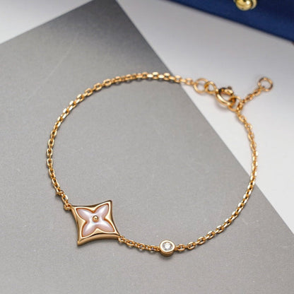 [Lucas Jewelry]STAR 1 DIAMOND PINK GOLD BRACELET