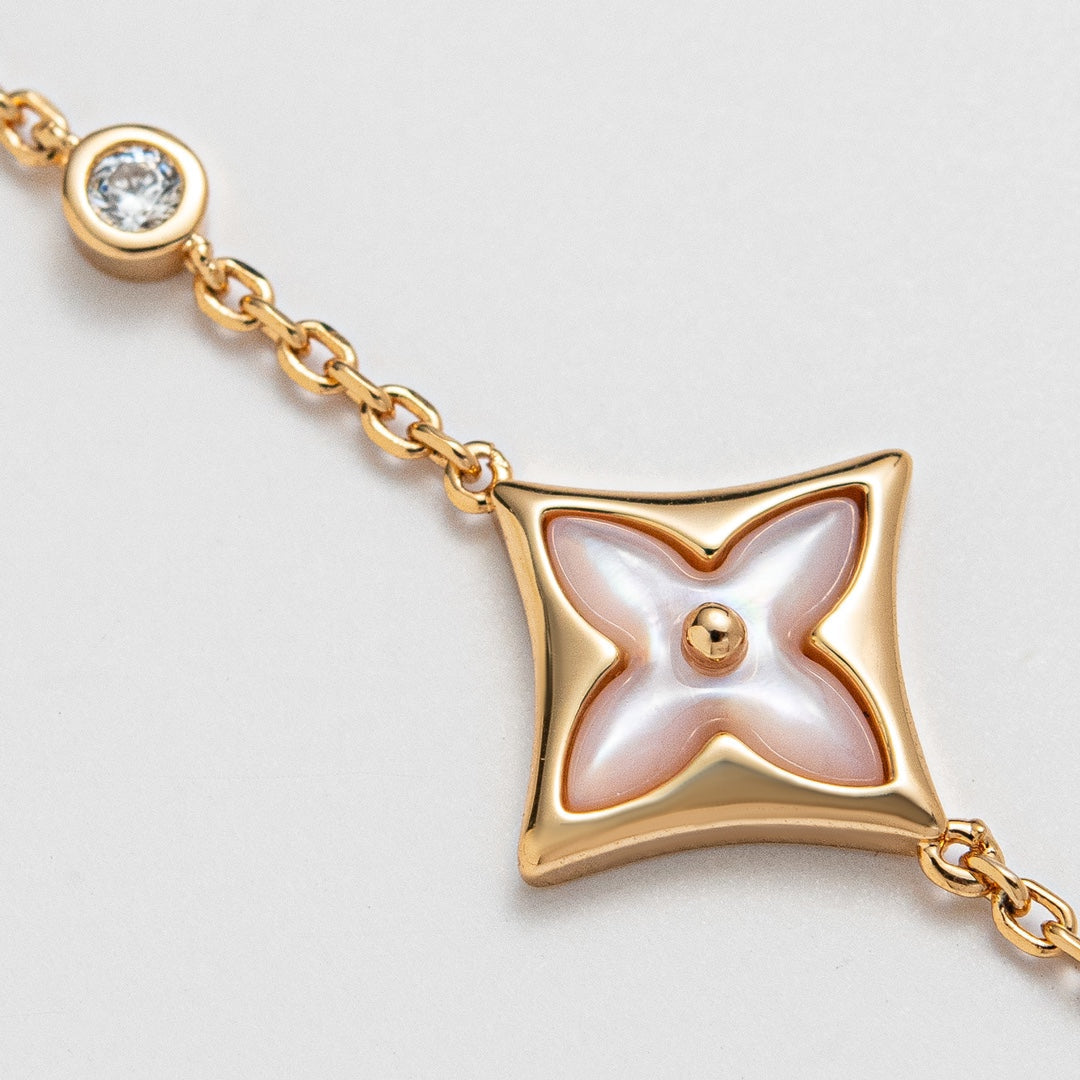 [Lucas Jewelry]STAR 1 DIAMOND PINK GOLD BRACELET