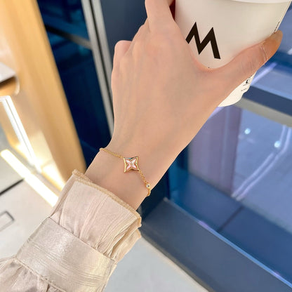 [Lucas Jewelry]STAR 1 DIAMOND PINK GOLD BRACELET