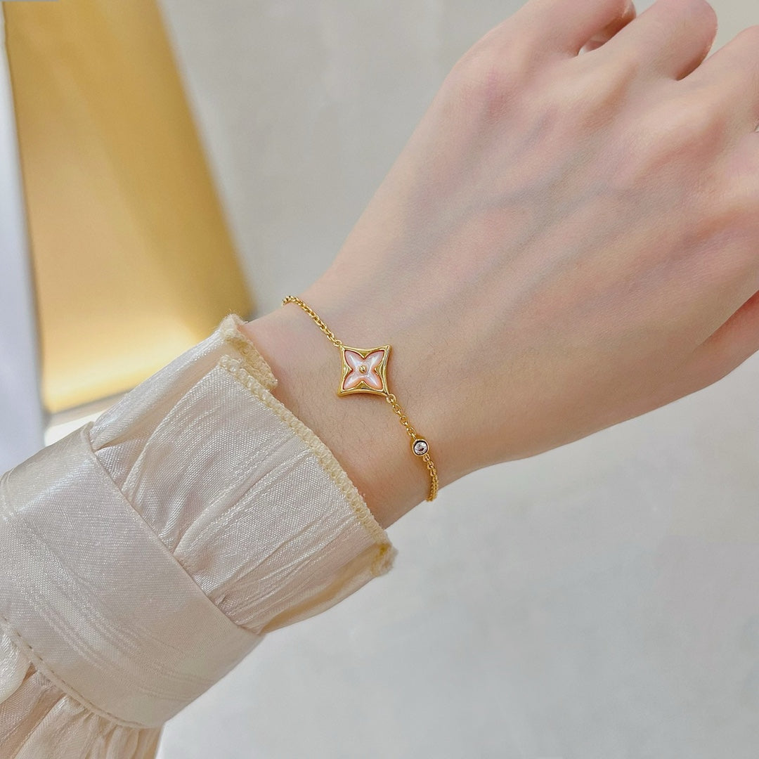 [Lucas Jewelry]STAR 1 DIAMOND PINK GOLD BRACELET