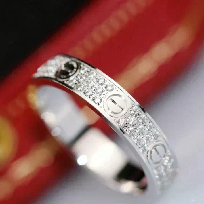 [Lucas Jewelry]LOVE RING 3.6MM DIAMOND PAVED