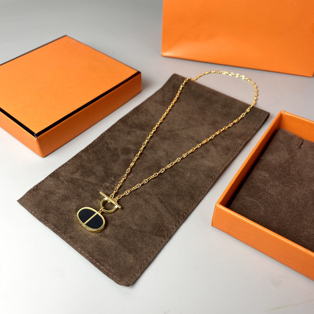 [Lucas Jewelry]CHAINE VERSO BLACK CERAMIC NECKLACE