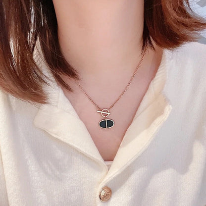 [Lucas Jewelry]CHAINE VERSO BLACK CERAMIC NECKLACE