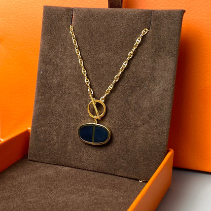 [Lucas Jewelry]CHAINE VERSO BLACK CERAMIC NECKLACE