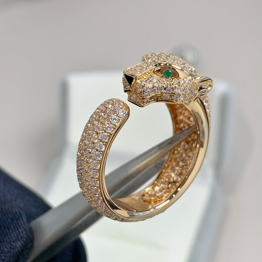 [Lucas Jewelry]PANTHERE PINK GOLD DIAMOND RING