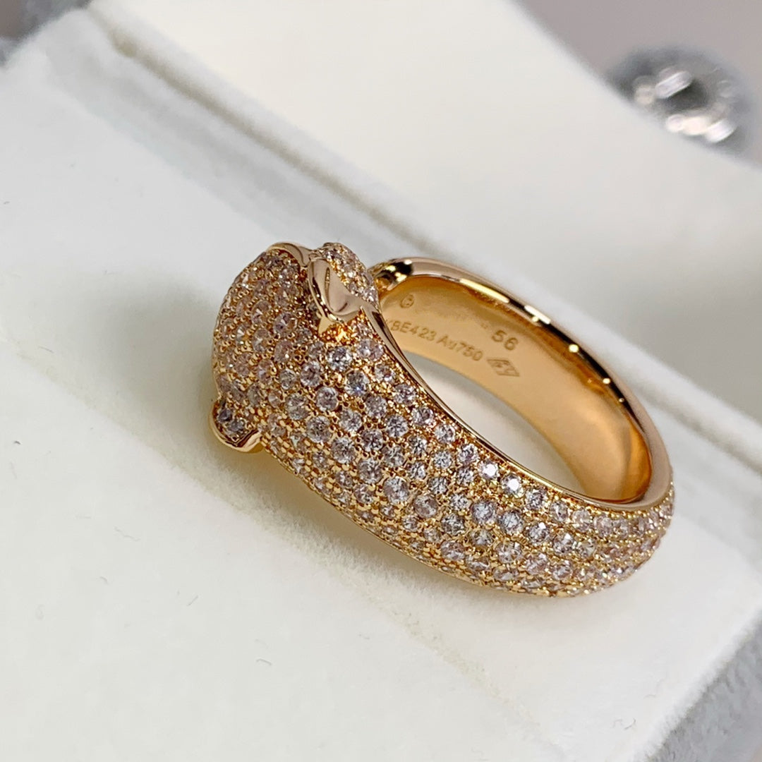 [Lucas Jewelry]PANTHERE PINK GOLD DIAMOND RING