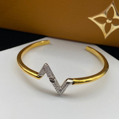 [Lucas Jewelry]VOLTE UPSITE DOWN DIAMOND GOLD OPEN BRACELET