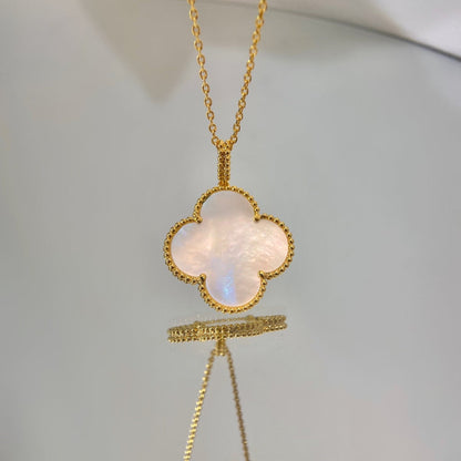 [Lucas Jewelry]CLOVER 25MM MOP LARGE PENDANT NECKLACE