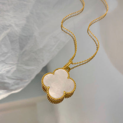 [Lucas Jewelry]CLOVER 25MM MOP LARGE PENDANT NECKLACE