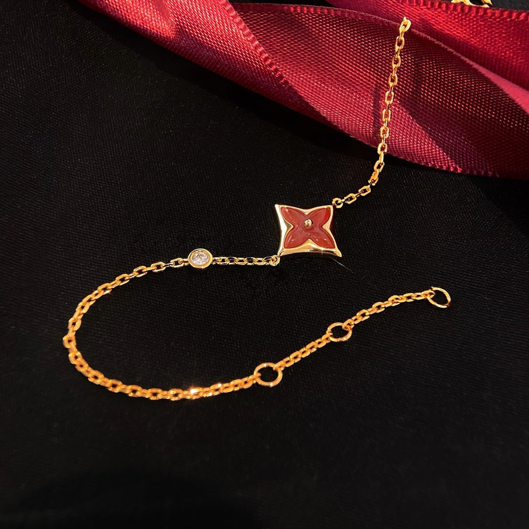 [Lucas Jewelry]COLOR STAR CARNELIAN PINK GOLD DIAMOND BRACELET