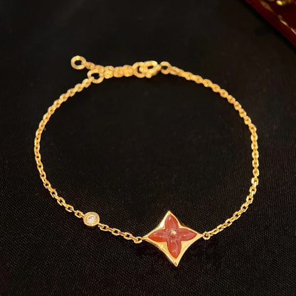 [Lucas Jewelry]COLOR STAR CARNELIAN PINK GOLD DIAMOND BRACELET