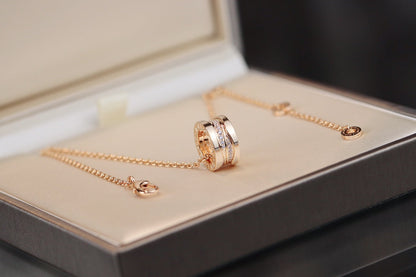 [Lucas Jewelry]ZERO 1 PINK GOLD DIAMOND NECKLACE