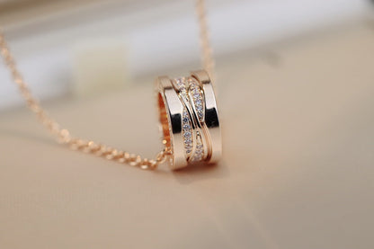 [Lucas Jewelry]ZERO 1 PINK GOLD DIAMOND NECKLACE