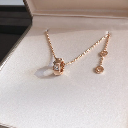 [Lucas Jewelry]SERPENTI PEDANT DIAMOND PINK GOLD NECKLACE