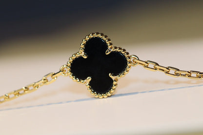 [Lucas Jewelry]CLOVER 20 MOTIFS ONYX ROSE GOLD