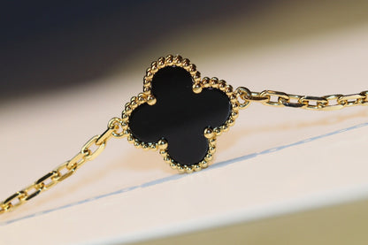 [Lucas Jewelry]CLOVER 20 MOTIFS ONYX ROSE GOLD