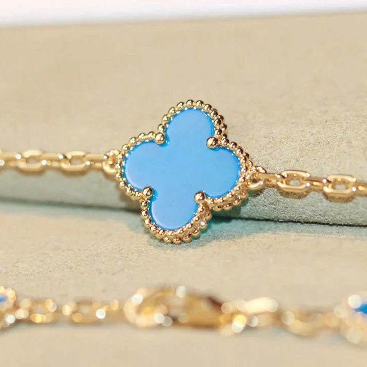 [Lucas Jewelry]CLOVER 20 MOTIFS TURQUOISE GOLD