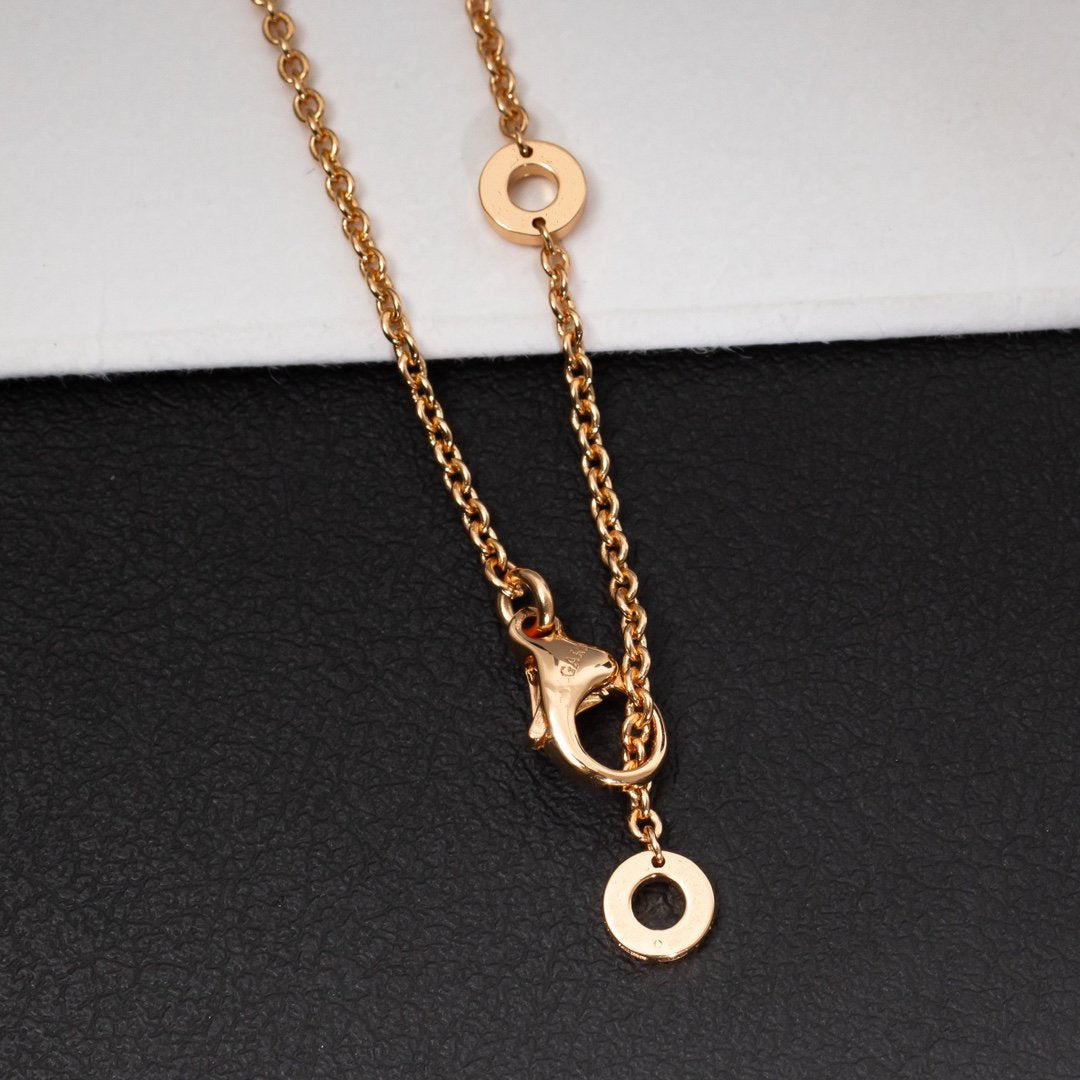 [Lucas Jewelry]ZERO 1 WHITE CERAMIC PINK GOLD DIAMOND NECKLACE