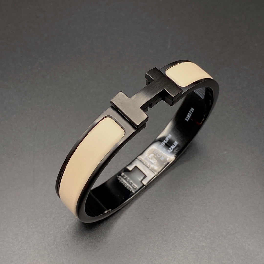 [Lucas Jewelry]H BRACELET 12MM BLACK BEIGE CERAMIC