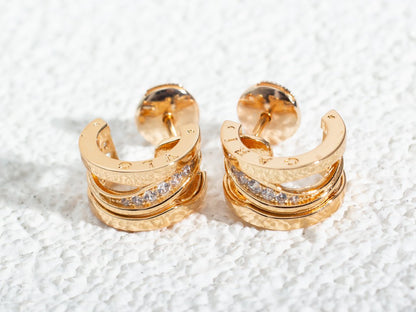 [Lucas Jewelry]ZERO 1 PINK GOLD DIAMONDS EARRINGS