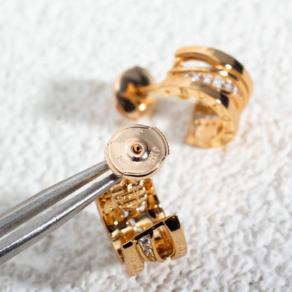 [Lucas Jewelry]ZERO 1 PINK GOLD DIAMONDS EARRINGS