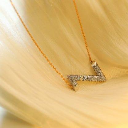 [Lucas Jewelry]VOLT SILVER DIAMOND PEDANT NECKLACE