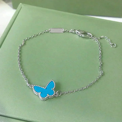 [Lucas Jewelry]BUTTERFLY TURQUOISE BUTTERFLY BRACELET SILVER