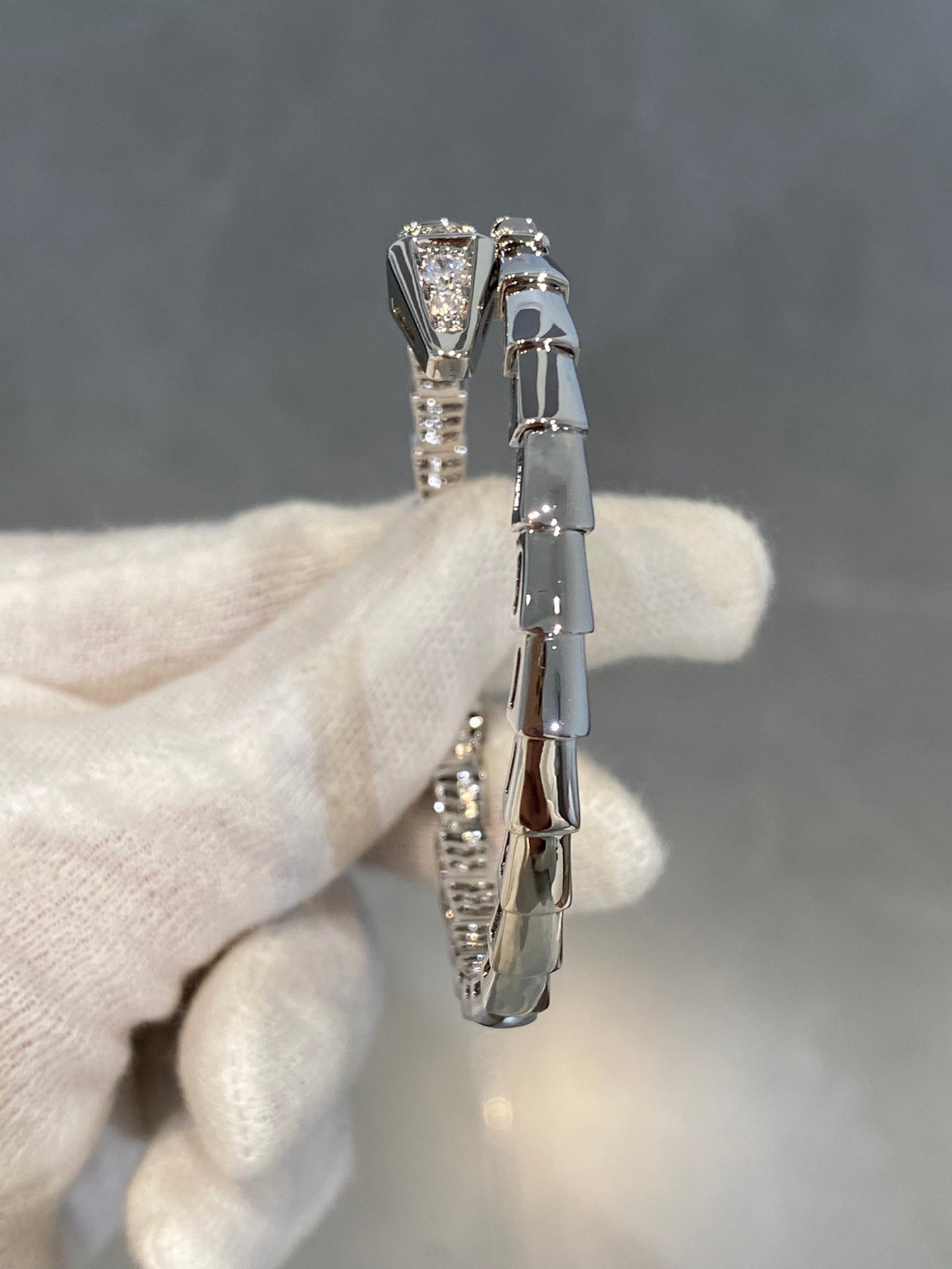 [Lucas Jewelry]SERPENTI BRACELET DIAMONDS SILVER