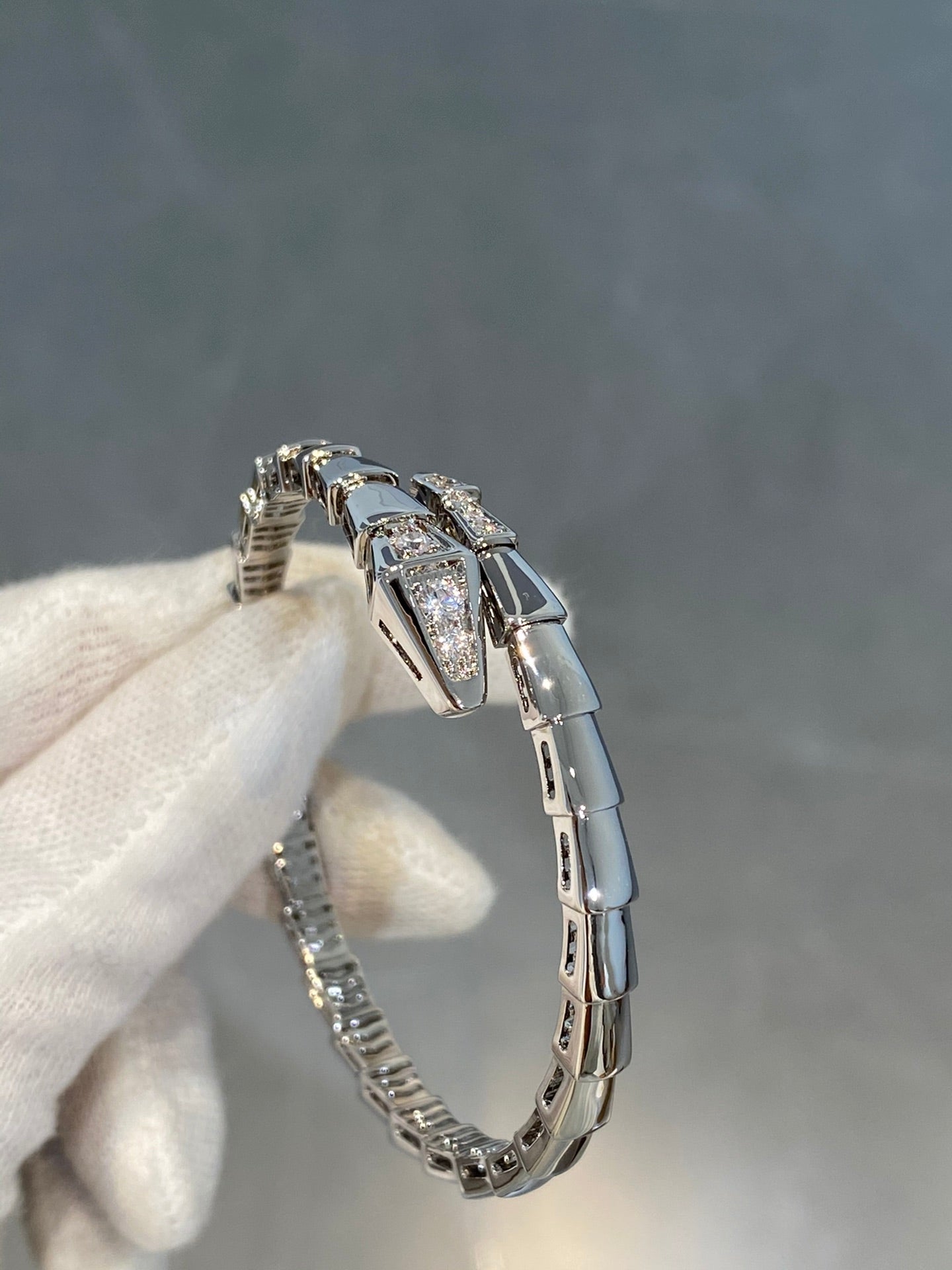 [Lucas Jewelry]SERPENTI BRACELET DIAMONDS SILVER