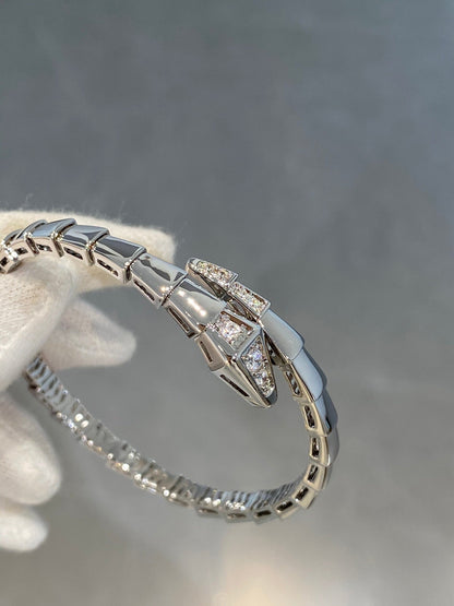 [Lucas Jewelry]SERPENTI BRACELET DIAMONDS SILVER