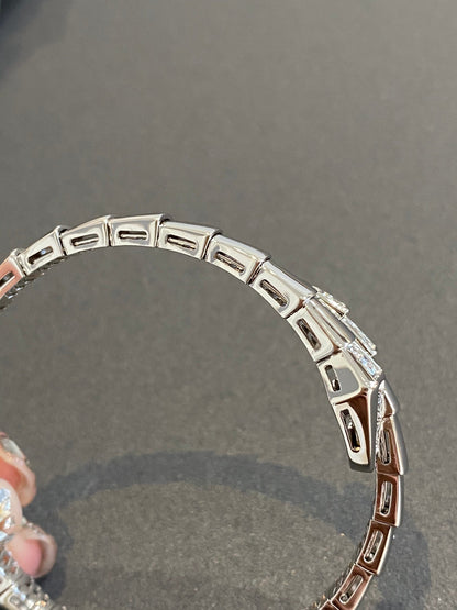 [Lucas Jewelry]SERPENTI BRACELET DIAMONDS SILVER