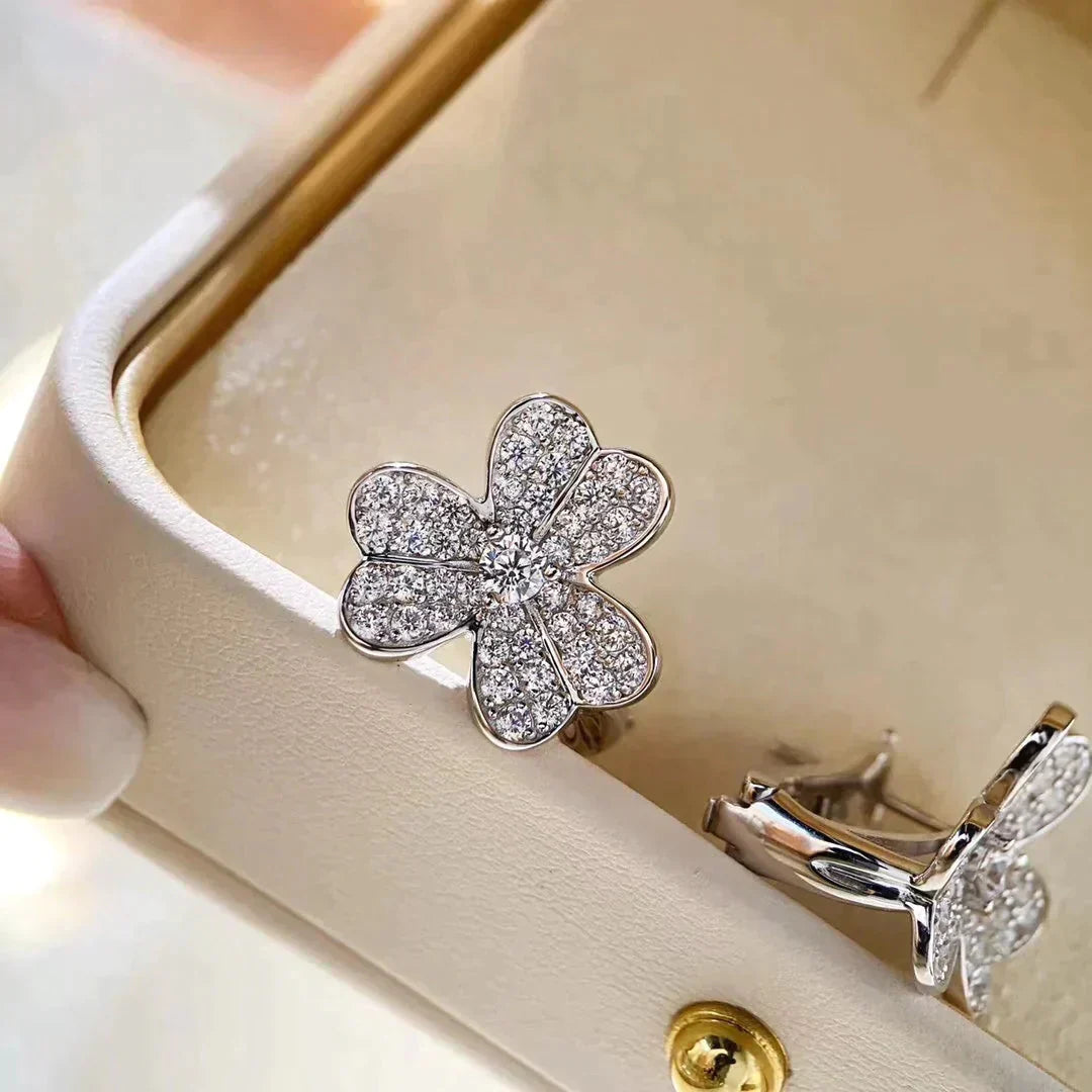 [Lucas Jewelry]CLOVER COMOS DIAMOND EARRINGS SILVER