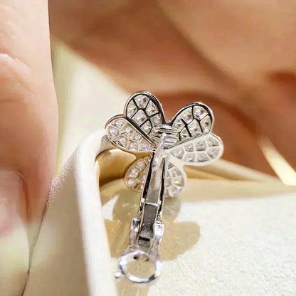 [Lucas Jewelry]CLOVER COMOS DIAMOND EARRINGS SILVER