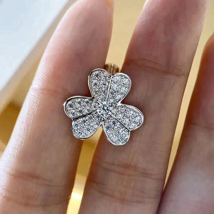 [Lucas Jewelry]CLOVER COMOS DIAMOND EARRINGS SILVER