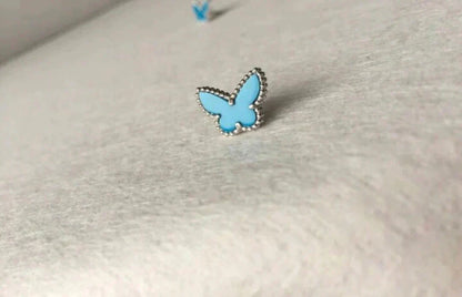 [Lucas Jewelry]BUTTERFLY TURQUOISE EARRINGS SILVER