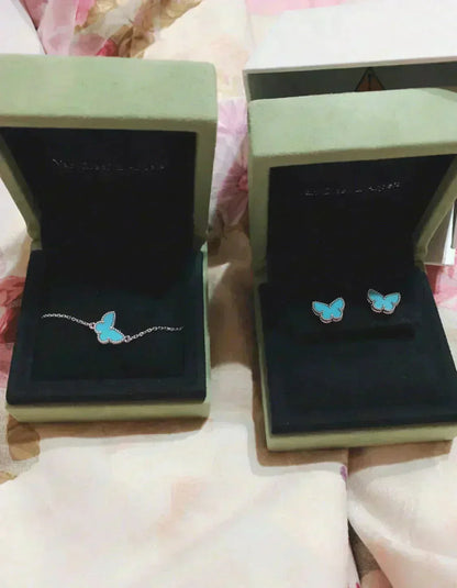 [Lucas Jewelry]BUTTERFLY TURQUOISE EARRINGS SILVER