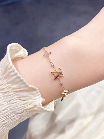 [Lucas Jewelry]STAR AND SUN 7 MOTIFS GOLD BRACELET