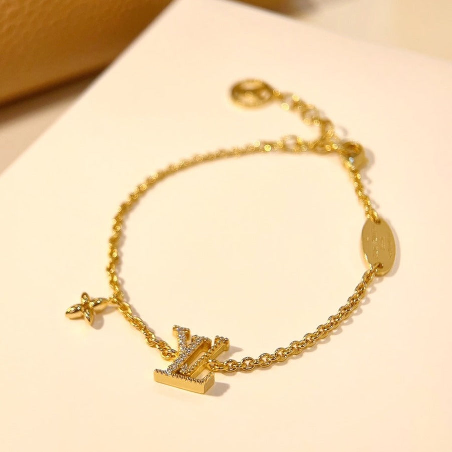 [Lucas Jewelry]LOGO STAR MOTIF GOLD BRACELET