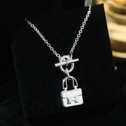 [Lucas Jewelry]POP H PEDANT SILVER NECKLACE